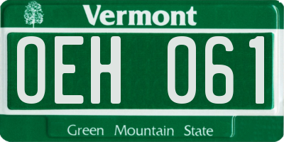 VT license plate OEH061