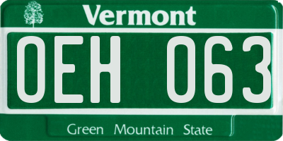 VT license plate OEH063