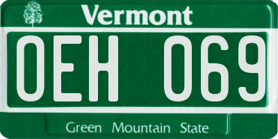 VT license plate OEH069