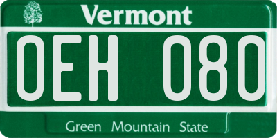 VT license plate OEH080