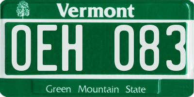 VT license plate OEH083