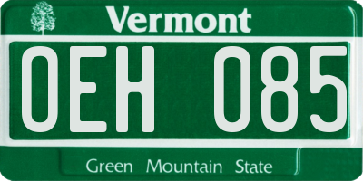 VT license plate OEH085