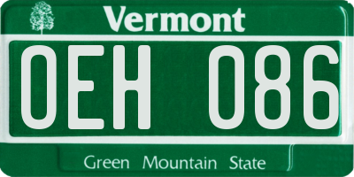 VT license plate OEH086