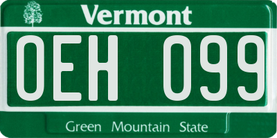 VT license plate OEH099