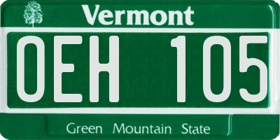 VT license plate OEH105