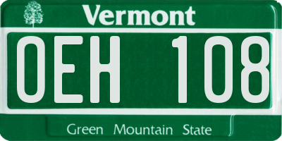 VT license plate OEH108
