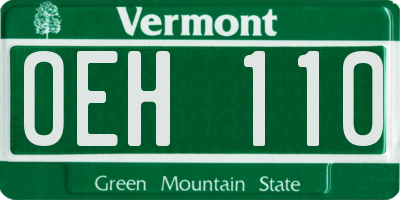VT license plate OEH110