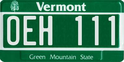 VT license plate OEH111