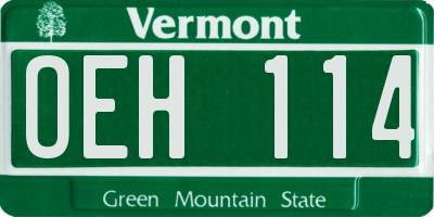 VT license plate OEH114