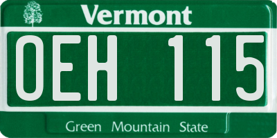 VT license plate OEH115
