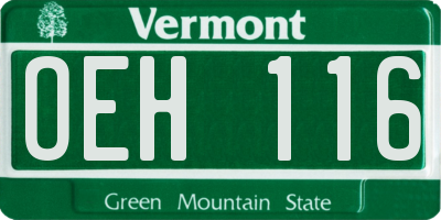 VT license plate OEH116