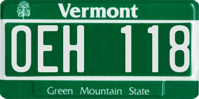 VT license plate OEH118