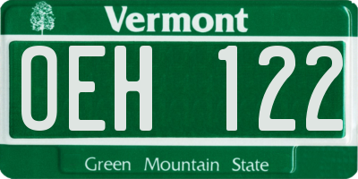 VT license plate OEH122