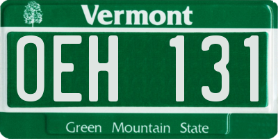 VT license plate OEH131