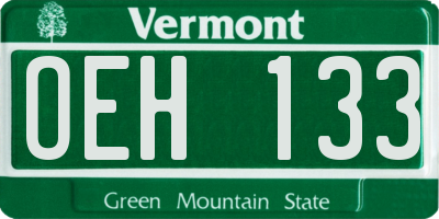 VT license plate OEH133
