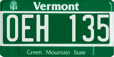 VT license plate OEH135