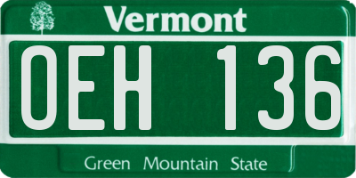 VT license plate OEH136