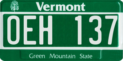 VT license plate OEH137