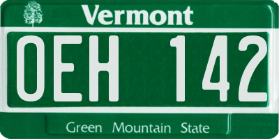 VT license plate OEH142