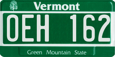 VT license plate OEH162
