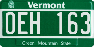 VT license plate OEH163
