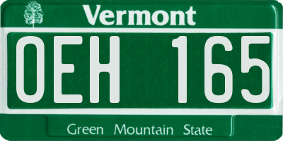 VT license plate OEH165