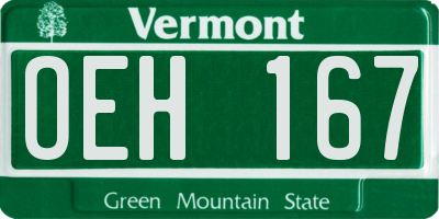 VT license plate OEH167