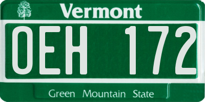 VT license plate OEH172