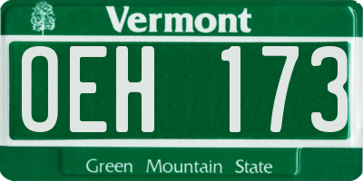 VT license plate OEH173