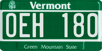 VT license plate OEH180