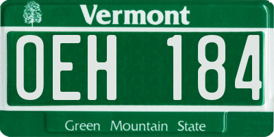 VT license plate OEH184