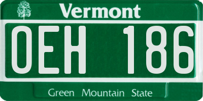 VT license plate OEH186