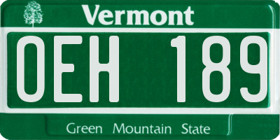 VT license plate OEH189