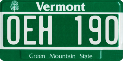 VT license plate OEH190