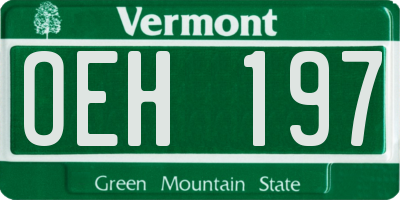 VT license plate OEH197