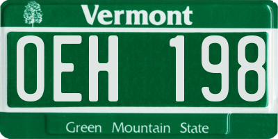 VT license plate OEH198