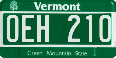 VT license plate OEH210