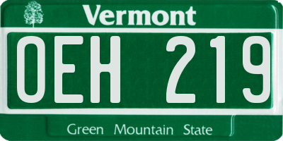VT license plate OEH219