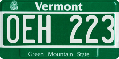 VT license plate OEH223