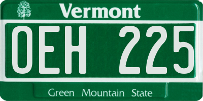VT license plate OEH225