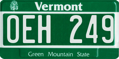 VT license plate OEH249