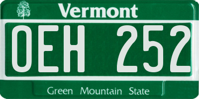 VT license plate OEH252
