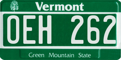 VT license plate OEH262
