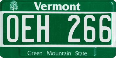 VT license plate OEH266