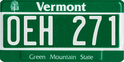 VT license plate OEH271