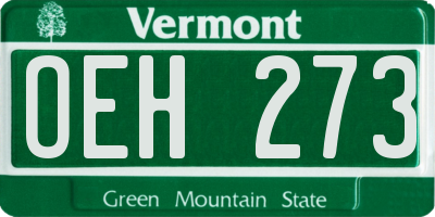 VT license plate OEH273