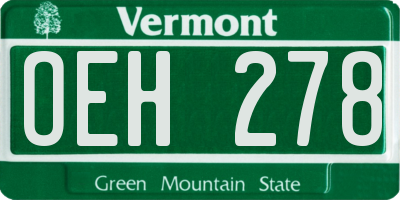 VT license plate OEH278