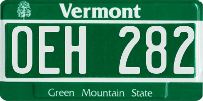 VT license plate OEH282