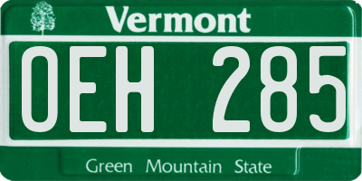 VT license plate OEH285