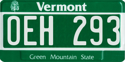 VT license plate OEH293